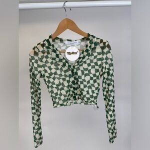 Nector long sleeve see through crop top// Size: Small// New with tags